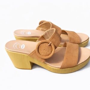 Dr. Scholl’s Bayside Platform Wedge Sandals Tawny Birch Women’s 9 NEW